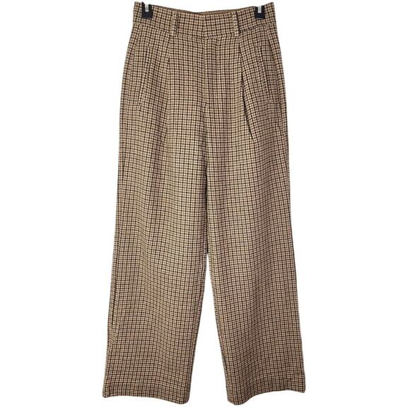 New Everlane The Draper High Rise Wide Leg Wool Houndstooth Pants - Picture 2 of 12